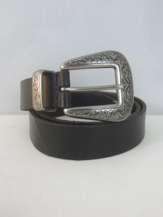 Lucky Brand  Medium Black Leather Silver Tone Buckle Western Cowboy 32 - 37 main image 7